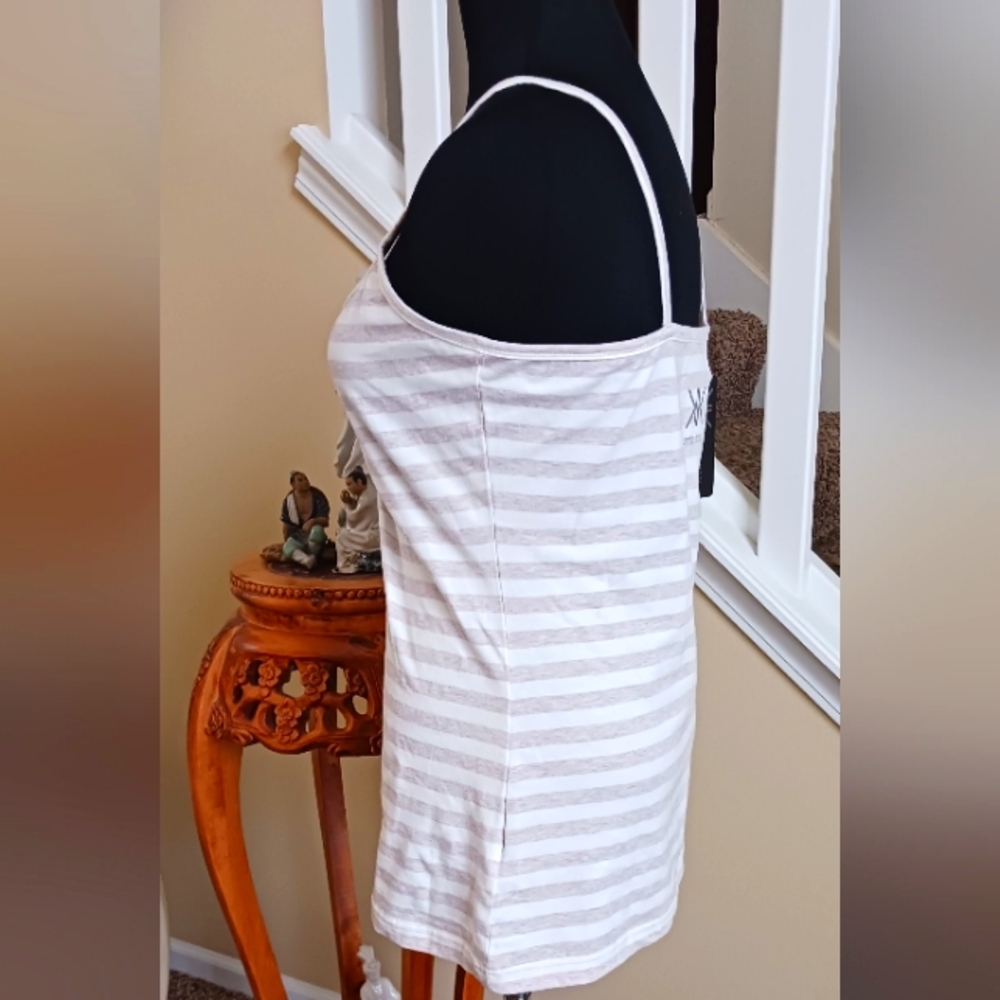 Kim Kardashian Striped White and Beige TankTop NWT - Picture 5 of 8